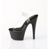 Pleaser ADORE-708 Clear Black Platform High Heels Shoes