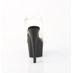 Pleaser ADORE-708 Clear Black Platform High Heels Shoes