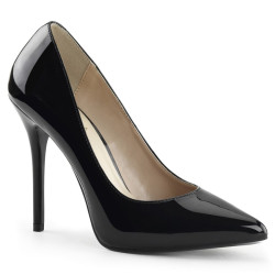 Pleaser AMUSE-20 Patent Pointed Toe Stiletto Pumps