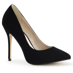 Pleaser AMUSE-20 Velvet Pointed Toe Stiletto Pumps