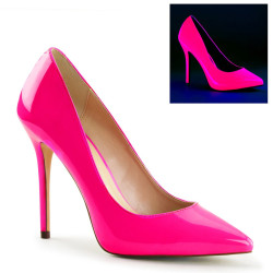Pleaser AMUSE-20 Neon Purple Pointed Toe Stiletto Pumps