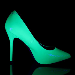 Pleaser AMUSE-20 Neon Green Pointed Toe Stiletto Pumps