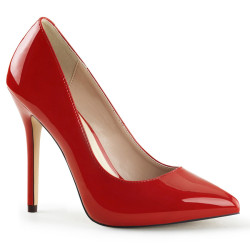 Pleaser AMUSE-20 Red Pointed Toe Stiletto Pumps