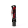 Pleaser ADORE-1020 Black Patent Black-Red Ankle Boots