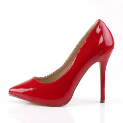Pleaser AMUSE-20 Red Pointed Toe Stiletto Pumps