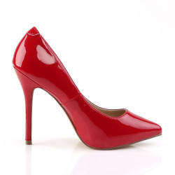 Pleaser AMUSE-20 Red Pointed Toe Stiletto Pumps
