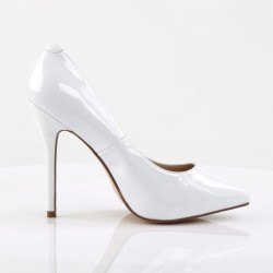 Pleaser AMUSE-20 White Pointed Toe Stiletto Pumps