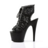 Pleaser ADORE-796LC Black Mesh Lace Heeled Ankle Boots
