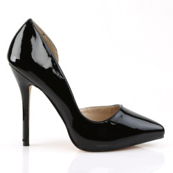 Pleaser AMUSE-22 Black Patent D'Orsay Stiletto Pumps