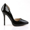 Pleaser AMUSE-22 Black Patent D'Orsay Stiletto Pumps