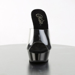 Pleaser ALLURE-601 Transparent Black High Heeled Mules