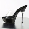 Pleaser ALLURE-601 Transparent Black High Heeled Mules