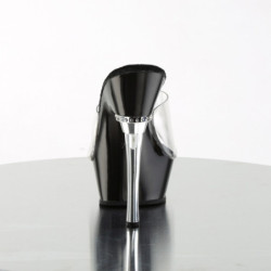 Pleaser ALLURE-601 Transparent Black High Heeled Mules
