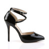 Pleaser AMUSE-25 Black Patent D'Orsay Stiletto Pumps