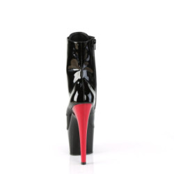 Pleaser ADORE-1020 Black Patent Black-Red Ankle Boots