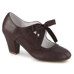 Pin Up Couture WIGGLE-32 Dark Brown Vegan Leather Sale