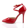 Pleaser AMUSE-25 Red Patent D'Orsay Stiletto Pumps