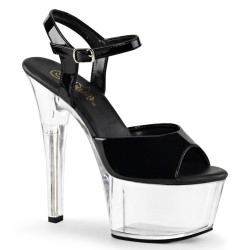 Pleaser ASPIRE-609 Black Clear Platform High Heels Women