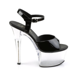 Pleaser ASPIRE-609 Black Clear Platform High Heels Women