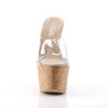 Pleaser BEAU-601 Cork Platform Heeled Wedge Mules Women