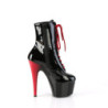 Pleaser ADORE-1020 Black Patent Black-Red Ankle Boots