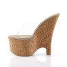 Pleaser BEAU-601 Cork Platform Heeled Wedge Mules Women