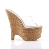 Pleaser BEAU-601 Cork Platform Heeled Wedge Mules Women