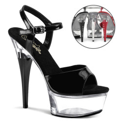 Pleaser CAPTIVA-609 Clear Platform High Heeled Shoes