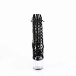 Pleaser ADORE-1020 Black Patent Transparent Ankle Boots
