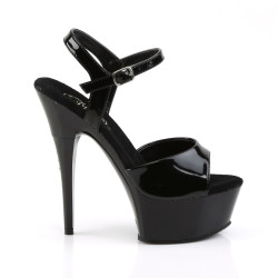 Pleaser CAPTIVA-609 Black Patent High Heeled Shoes Women