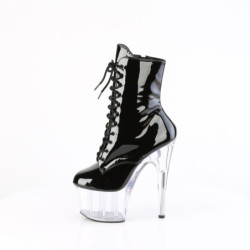 Pleaser ADORE-1020 Black Patent Transparent Ankle Boots