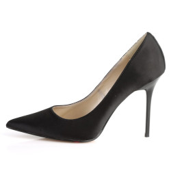 Pleaser CLASSIQUE-20 Satin Pointed-Toe Stiletto Pumps
