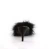 Fabulicious AMOUR-03 Black Feathers Low Heeled Mules