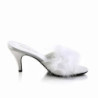 Fabulicious AMOUR-03 White Feathers Low Heeled Mules