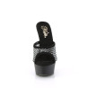 Pleaser DELIGHT-601-6RM Black Vegan Suede Strass Mesh