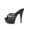 Pleaser DELIGHT-601-6RM Black Vegan Suede Strass Mesh