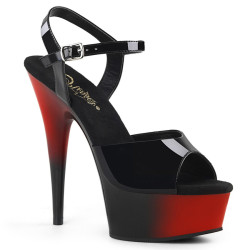 Pleaser DELIGHT-609BR Black Red Platform High Heels