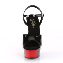 Pleaser DELIGHT-609BR Black Red Platform High Heels