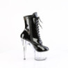Pleaser ADORE-1020 Black Patent Transparent Ankle Boots