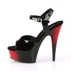 Pleaser DELIGHT-609BR Black Red Platform High Heels