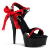 Pleaser DELIGHT-615 Black-Red Platform High Heel Sandal