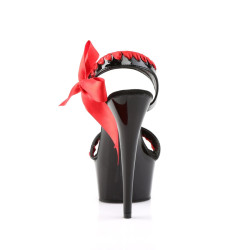 Pleaser DELIGHT-615 Black-Red Platform High Heel Sandal