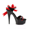 Pleaser DELIGHT-615 Black-Red Platform High Heel Sandal