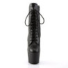 Pleaser ADORE-1020 Black Leather Ankle High Boots Women