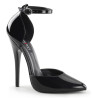 Devious DOMINA-402 Black Ankle Strap D'Orsay Pumps