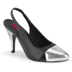 Pleaser Pink Label DREAM-405 Black Vegan Leather Silver