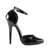 Devious DOMINA-402 Black Ankle Strap D'Orsay Pumps