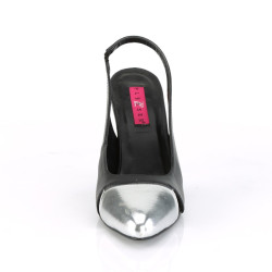 Pleaser Pink Label DREAM-405 Black Vegan Leather Silver