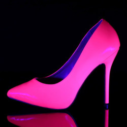 Pleaser AMUSE-20 Neon Purple Pointed Toe Stiletto Pumps