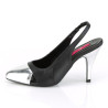 Pleaser Pink Label DREAM-405 Black Vegan Leather Silver